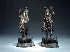Die Zwillingsgenien Hehe und Erxian aus Bronze