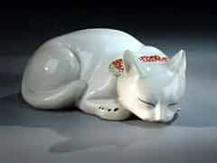  Kleine Katze aus Kutani-Porzellan