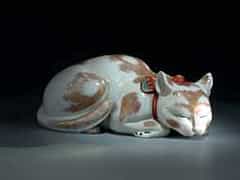  Grosse Katze aus Kutani-Porzellan