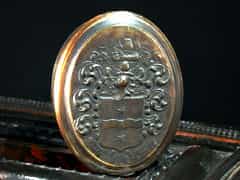Ovale Horndose mit dem Wappen von Francis Drake