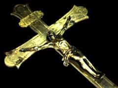 Feuervergoldetes Bronzekruzifix