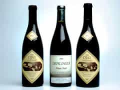  Selektion von 3 Flaschen Spitzen-Pinot Noir aus Kalifornien 0,75l