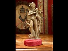 Italienische Alabasterfiguren einer Venus mit Cupido