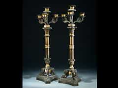 Paar Bronze-Kerzenkandelaber