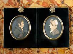 Paar Portrait-Miniaturen