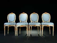 Satz von vier Louis XVI-Stühlen