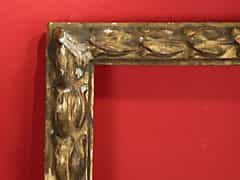 Geschnitzter, gefasster und vergoldeter Louis-Seize-Rahmen