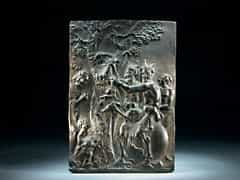 Bronze-Reliefplatte des 18. Jhdts.