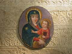 Miniaturgemälde auf Kupfer mit Darstellung einer Maria mit dem Kind