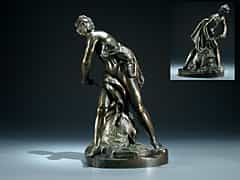Bronze-Figur des David nach der Marmorskulptur des Gianlorenzo Bernini 1598 Neapel - 1680
