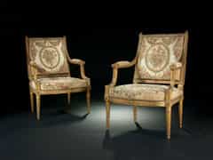 Paar bedeutende Louis XVI-Stühle