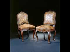 Paar Barock-Stühle mit Lederbezügen