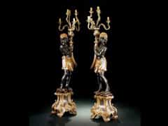 Paar geschnitzte venezianische Leuchter-Mohren