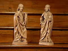 Zwei Figuren der Apotheker-Heiligen Cosmas und Damian
