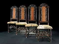 Satz von vier barocken Lehnstühlen
