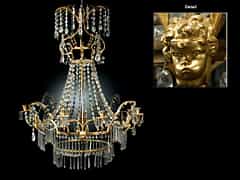 Deckenleuchter des Directoire in Kristall und vergoldeter Bronze “AUX ANGELOTS“, Paris um