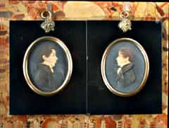Paar ovale Miniaturportraits