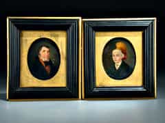 Paar Biedermeier-Portrait-Miniaturen