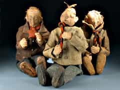 Gruppe von 3 Künstler-Puppenfiguren