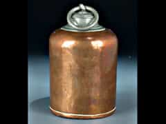 Hefeflasche in Kupfer mit Zinnschraubdeckel und Haltering