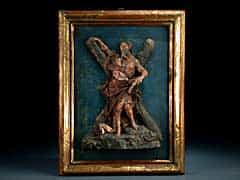 Wachs-Relieffigur des Heiligen Andreas