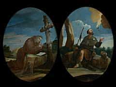 Paar Hinterglasbilder des 18. Jahrhunderts