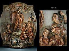 Schnitzrelief mit Darstellungen des Heiligen Wendelin