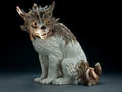 Nymphenburger Prozellanfigur eines Hundes