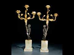 Paar figürliche Bronzegirandolen