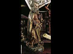 Spätgotische Schnitzfigur des Hl. Petrus