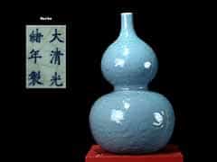 Chinesische Kürbis-Porzellanflasche