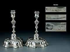 Paar Frankfurter Silber-Tischkerzenleuchter