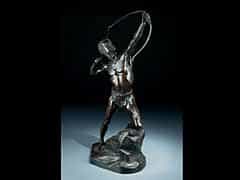 Der Bogenschütze Bronzefigur eines mit Lendenschurz bekleideten Jünglings. 