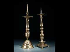 Zwei barocke Messing-Kerzenleuchter