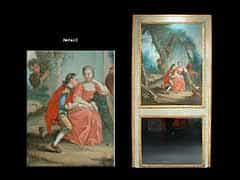 Trumeau-Spiegel mit Gemälde des späten Rokoko