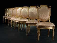 Satz von acht Louis XVI-Stühlen