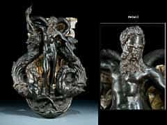Großer italienischer Bronze-Türklopfer des 17. Jhdts.