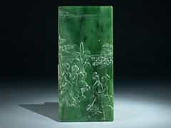 Bildrelief-Platte in Jade