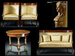 Polstermöbel-Sitzgarnitur im Empirestil