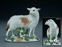 Meissener Porzellanfigur eines stehenden Schafes