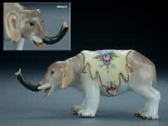 Meissner Porzellanfigur eines afrikanischen Elefanten