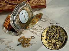Seltene Silberdose mit eingebauter Uhr
