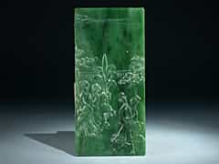 Bildrelief-Platte in Jade