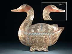 Seltene chinesische Terrakotta-Ente der Han-Dynastie 206 v. Chr. - 6 n. Chr.