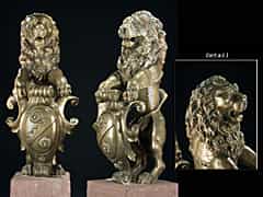 Paar Bronze-Löwen