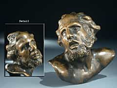 Männliche Bronzebüste aus der italienischen Mythologie