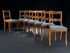 Sieben Biedermeier-Stühle