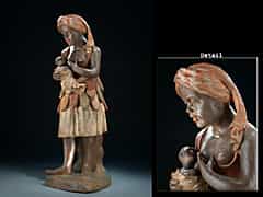 Terracotta-Figur einer Negerin mit Kind