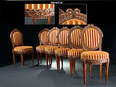 Sechs Louis XVI-Stühle