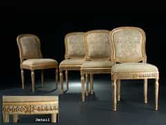  Vier italienische Louis XVI-Stühle